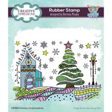 Creative Expressions Bonnita Moaby Rubber Stamp Snowy Christmastime