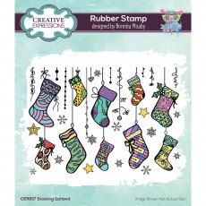 Creative Expressions Bonnita Moaby Rubber Stamp Stocking Garland