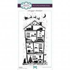 Creative Expressions Designer Boutique Collection Rubber Stamp Christmas Town House
