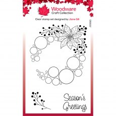 Woodware Clear Stamps Big Bubble Poinsettia Ring | Set of 3