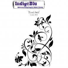 IndigoBlu A6 Rubber Mounted Stamp Floral Swirl