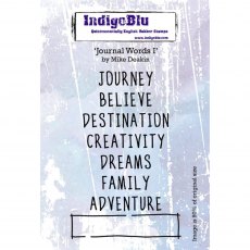 IndigoBlu A6 Rubber Mounted Stamp Journal Words I | Set of 8