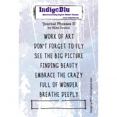 IndigoBlu A6 Rubber Mounted Stamp Journal Phrases II | Set of 8