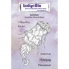 IndigoBlu A6 Rubber Mounted Stamp Jellyfish | Set of 6
