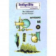 IndigoBlu A6 Rubber Mounted Stamp Be Different | Set of 8