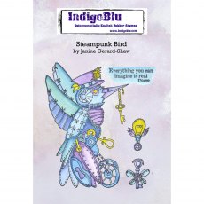 IndigoBlu A6 Rubber Mounted Stamp Steampunk Bird | Set of 4