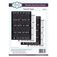 Creative Expressions Wordies Sentiment Sheets Trick or Treat | A5