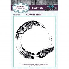 Creative Expressions Pre Cut Rubber Stamp by Andy Skinner Coffee Print