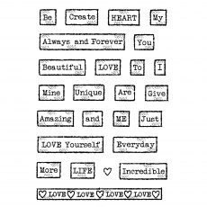 Woodware Clear Stamps Love Tape Words | Set of 25