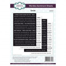 Creative Expressions Wordies Sentiment Sheets Smile | A5