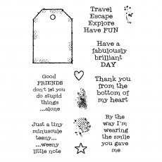 Woodware Clear Stamps Tagged Greetings | Set of 12