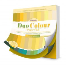 Hunkydory Duo Colour 8 x 8 inch Paper Pad Yellows & Greens | 48 sheets