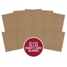 Hunkydory A5 Kraft Pre-Scored Card Blanks & Envelopes | Pack of 20