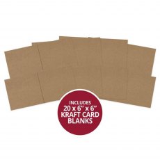 Hunkydory 6 x 6 inch Kraft Pre-Scored Card Blanks & Envelopes | Pack of 20