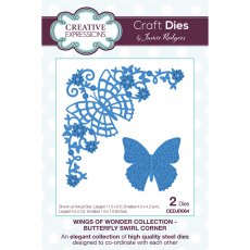 Jamie Rodgers Craft Die Wings of Wonder Collection Butterfly Swirl Corner | Set of 2