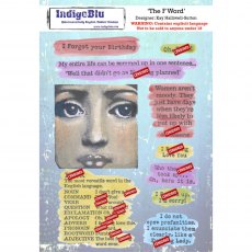 IndigoBlu A5 Rubber Mounted Stamp The F Word | Set of 9