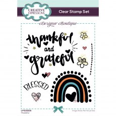 Creative Expressions Designer Boutique Clear Stamps Thankful | Set of 9