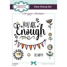 Creative Expressions Designer Boutique Clear Stamps Enough | Set of 8