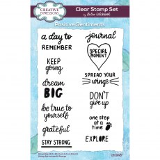 Creative Expressions Helen Colebrook Clear Stamp Positive Sentiments | Set of 12