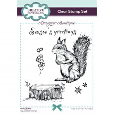 Creative Expressions Designer Boutique Clear Stamps Squirrel Greetings | Set of 6