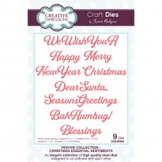 Jamie Rodgers Craft Die Festive Collection Essential Sentiments | Set of 9