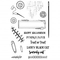 Creative Expressions Sam Poole Clear Stamp Halloween Patch | Set of 17