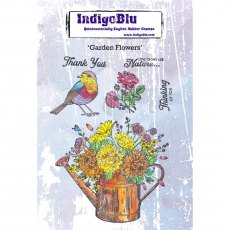 IndigoBlu A6 Rubber Mounted Stamp Garden Flowers | Set of 6