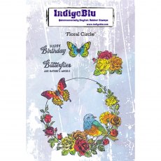 IndigoBlu A6 Rubber Mounted Stamp Floral Circle | Set of 5