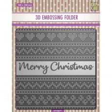 Nellie Snellen 3D Embossing Folder Merry Christmas