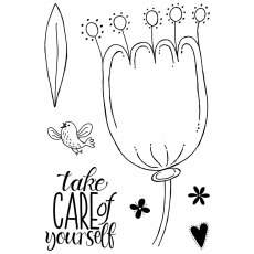 Woodware Clear Stamps Petal Doodles Take Care | Set of 7