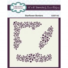 Creative Expressions Stencil by Jamie Rodgers Starflower Borders | 6 x 6 inch