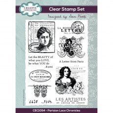 Creative Expressions Sam Poole Clear Stamp Parisian Lace Chronicles | Set of 10