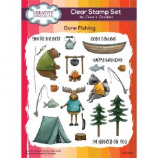 Creative Expressions Jane's Doodles Clear Stamps Gone Fishing | Set of 23