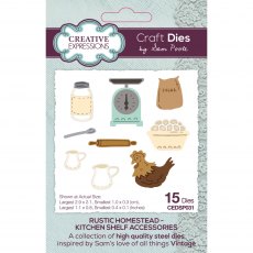 Creative Expressions Sam Poole Craft Die Rustic Homestead Kitchen Shelf Accessories | Set of 15