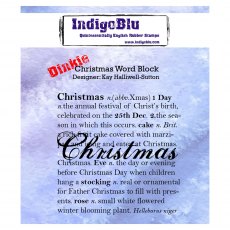 IndigoBlu A7 Rubber Mounted Stamp Dinkie Christmas Word Block