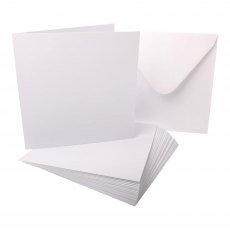 Craft UK 8 x 8 inch White Cards and Envelopes | Pack of 25
