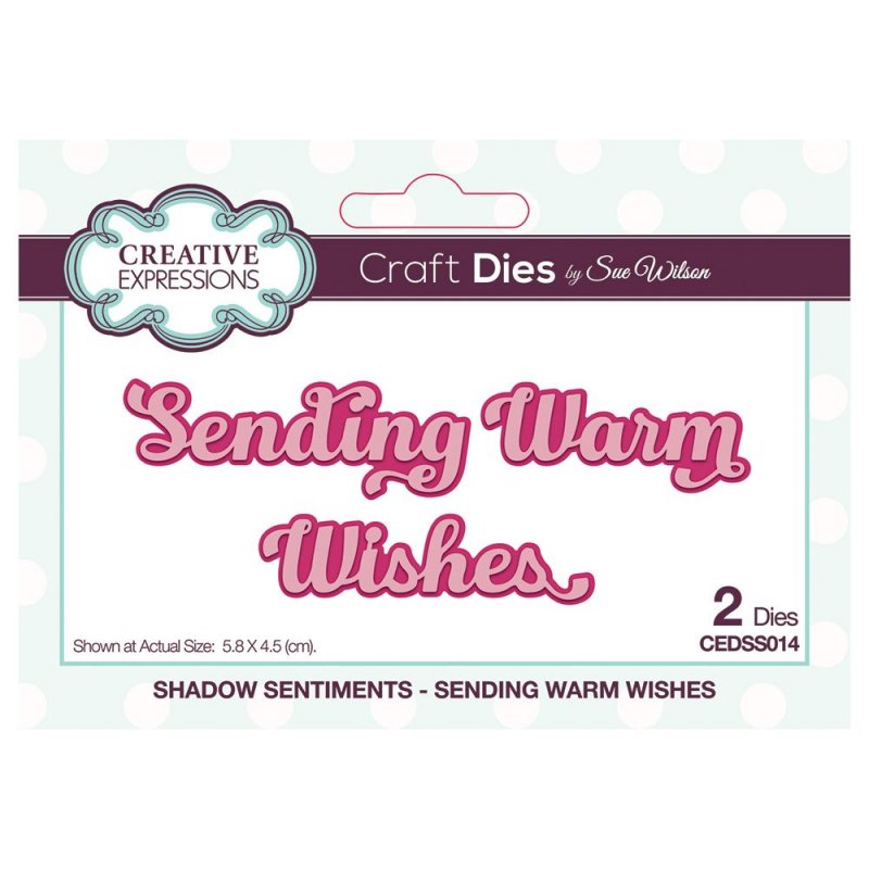 Sue Wilson Sue Wilson Craft Dies Mini Shadowed Sentiments Collection Sending Warm Wishes | Set of 2