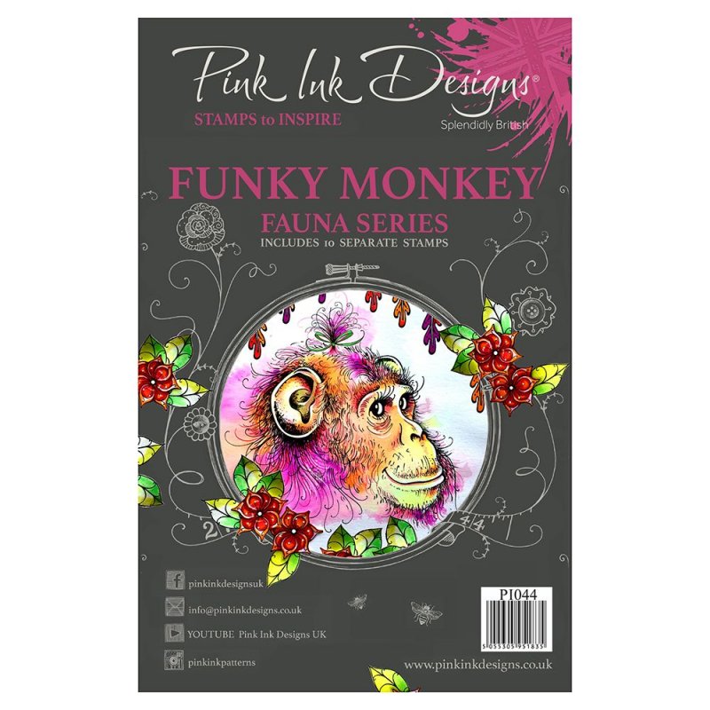 Pink Ink Designs Pink Ink Designs Clear Stamp Funky Monkey | Set of 10