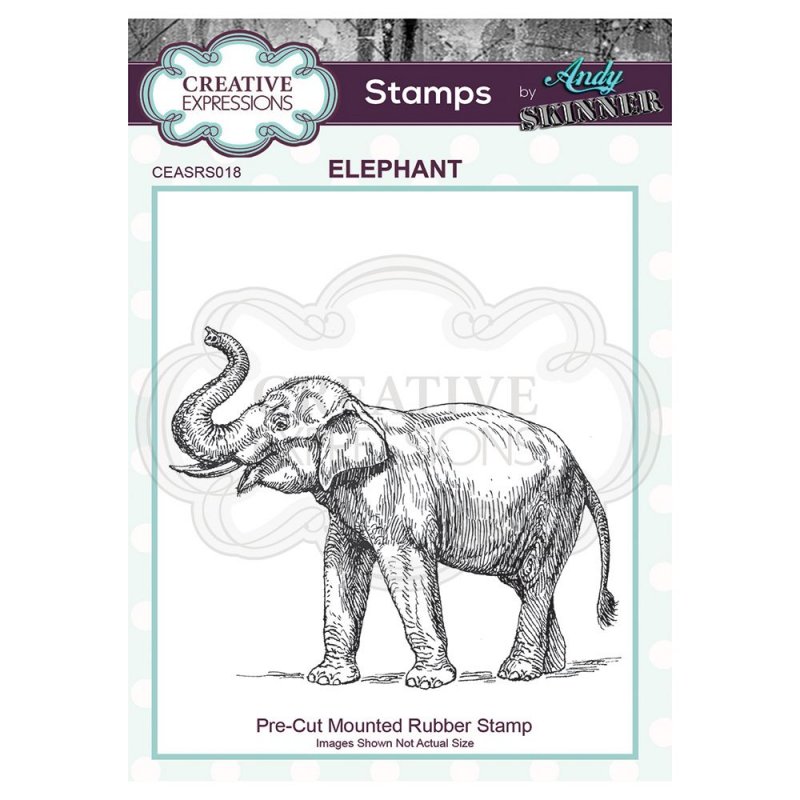 Andy Skinner Creative Expressions Pre Cut Rubber Stamp by Andy Skinner Elephant