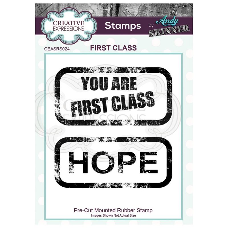 Andy Skinner Creative Expressions Pre Cut Rubber Stamp by Andy Skinner First Class