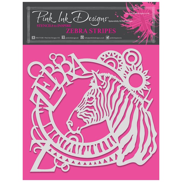 Pink Ink Designs Pink Ink Designs Zebra Stripes Stencil | 8 x 8 inch