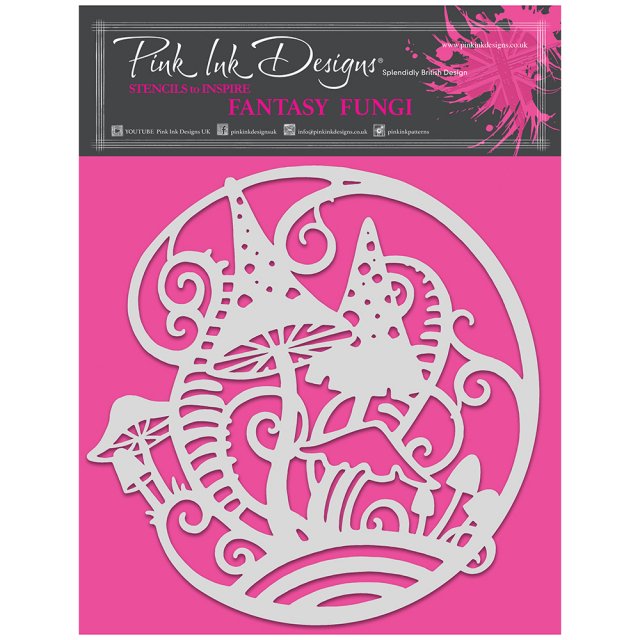 Pink Ink Designs Pink Ink Designs Fantasy Fungi Stencil | 8 x 8 inch