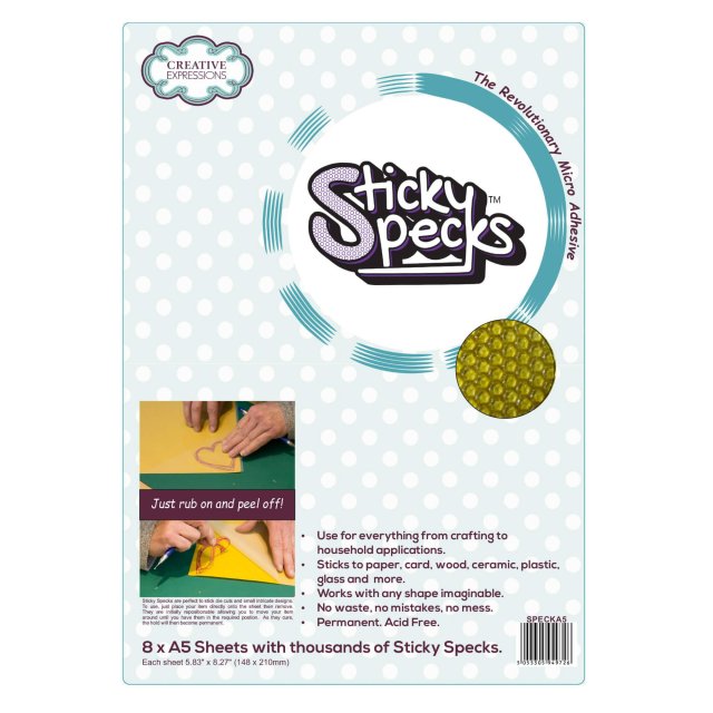 Creative Expressions Creative Expressions Sticky Specks Micro Adhesive Sheets A5 | Pack of 8