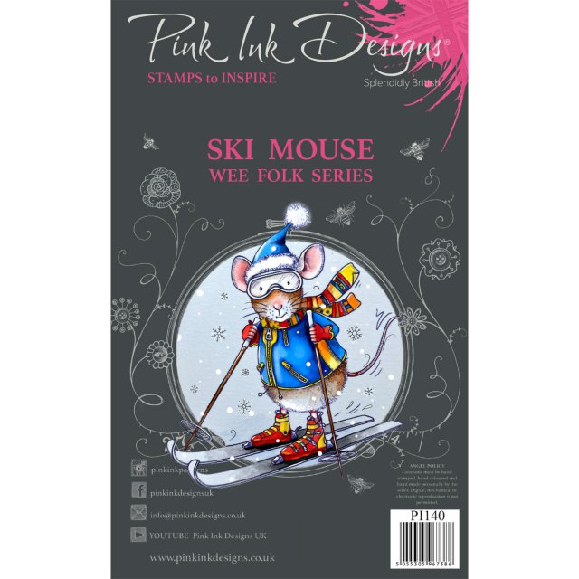 Pink Ink Designs Pink Ink Designs Clear Stamp Ski Mouse | Set of 3