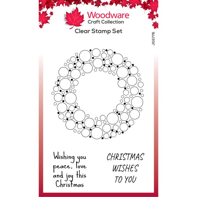 Woodware Woodware Clear Stamps Bubble Holiday Wreath | Set of 3