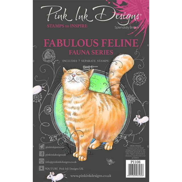 Pink Ink Designs Pink Ink Designs Clear Stamp Fabulous Feline | Set of 7