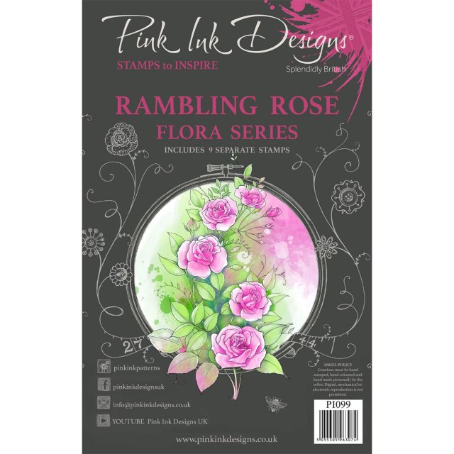 Pink Ink Designs Pink Ink Designs Clear Stamp Rambling Rose | Set of 9