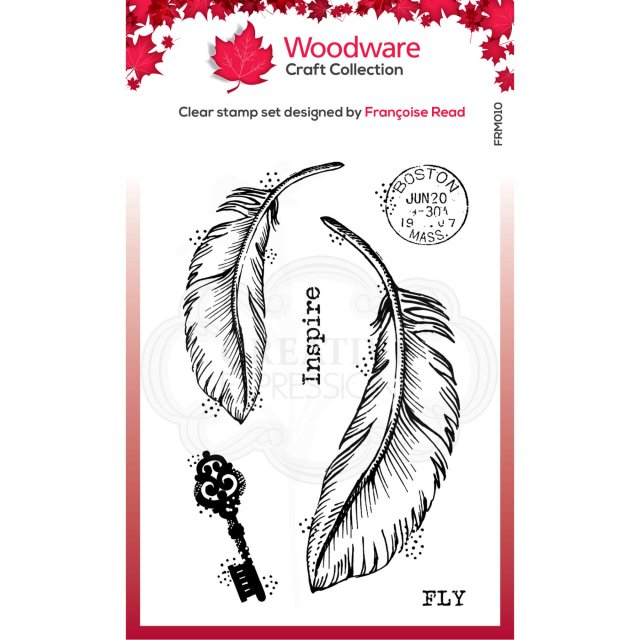Woodware Woodware Clear Stamps Two Feathers | Set of 6