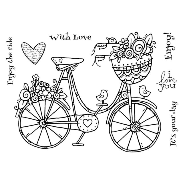 Woodware Woodware Clear Stamps Flowering Bike | Set of 7