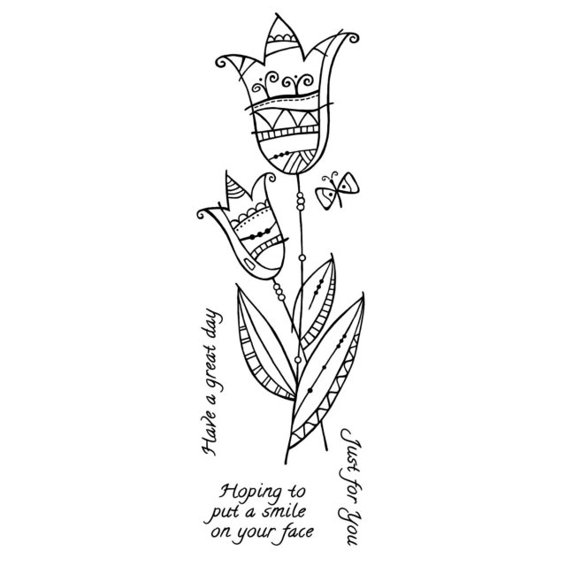 Woodware Woodware Clear Stamps Tulip Doodles | Set of 4